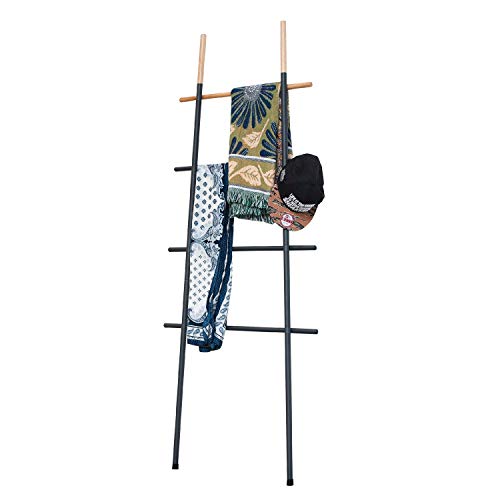 Decorative Blanket Ladder for Living Room Bedroom Bathroom, Black