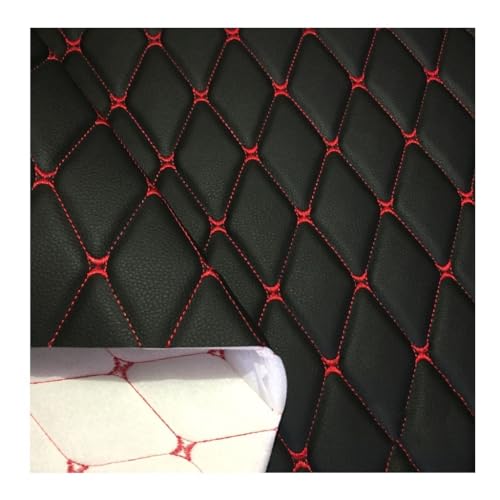 Tissu similicuir d'ameublement matelassé noir 1.6x6m pour couture et tapisserie