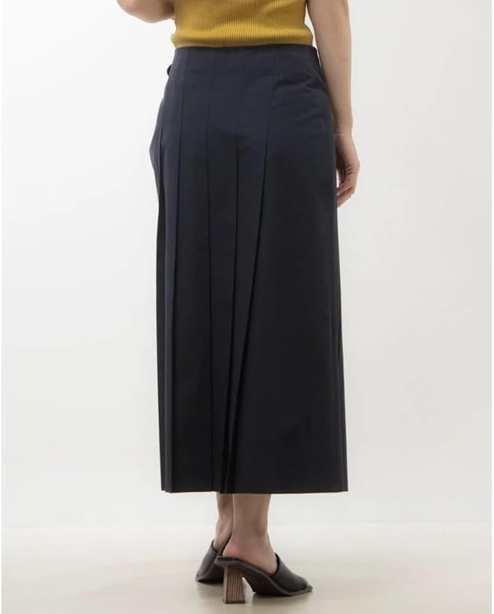 オニールオブダブリン　チノ　コットン　ロングスカート　プリーツ　黒 オニールオブダブリン] チノ コットン スカート ロング丈 前プリーツ