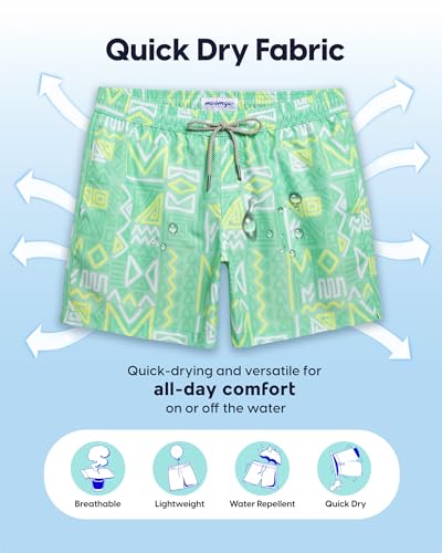 Image of maamgic Mens Swim Trunks 5 Inch with Mesh Lining, Quick Dry Mens Bathing Suit, Swim Shorts for Swimming and Beach