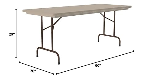 Miniatura 79 de Correll - Mesa plegable comercial de 24 x 48 pulgadas, granito gris, peso ligero, impermeable, parte superior de plástico moldeado por soplado Gris