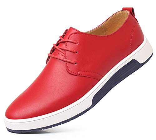 Santimon Men's Casual Oxford Shoes Breathable Leather Flat Fashion Sneakers Sandals