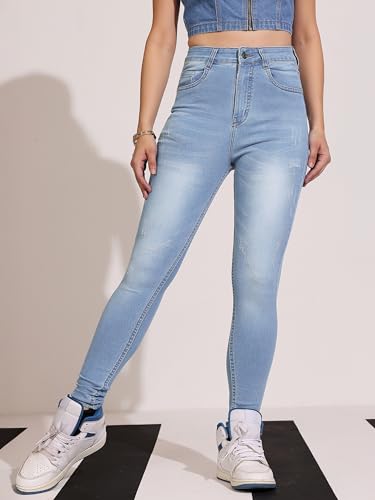 Image of Dolce Crudo Women's Super Skinny High-Rise Regular-Length Stretchable Denim Jeans