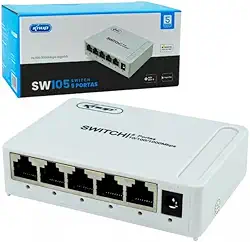 Switch 5 portas RJ45 Ethernet Gigabit 10/100/1000 Mbps fonte Bivolt 110/220V Automática
