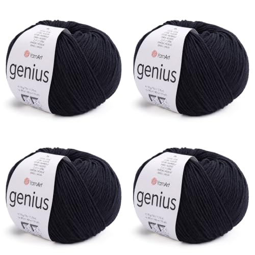 Image of YarnArt Genius Soft Cotton Blend Yarn, 4 Pack (1.76 oz / 174 Yds)