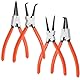 Sprengringzangen Set 4tlg,Innenkurve und Gerade Sprengringzange,Ergonomisch Rutschfest und Bruchsicher spreizzange,Arbeitsersparnis Seegeringzange,Ideal für Industrielle-Heimanwendungen(7in)