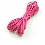3,0 m 5 m - Filo per perline in pelle piatta, cordoncino in finta pelle scamosciata, forniture per perline in velluto - Rosso rosa - 3,0 m 5 metri