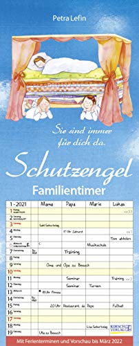 Familientimer Schutzengel 2021: Familienplaner - 4 große Spalten mit viel Platz Livre eBook France