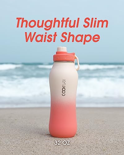 Image of Coolflask 32 oz Water Bottle Insulated Slim Series Stainless Steel