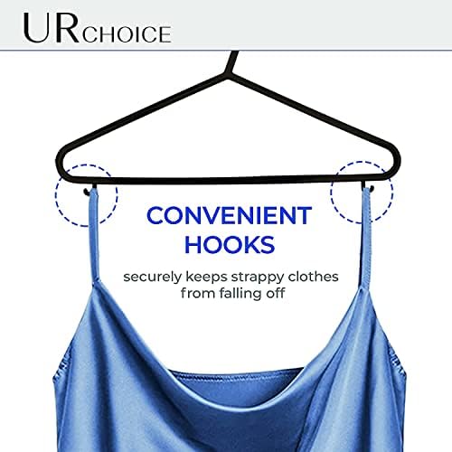 UR CHOICE Plastic Hangers with Hooks - Strong & Space Saving Plastic Hangers - Made from Reinforced Plastic - Durable & Slim Hangers with Powdered Black Finish for all Kinds of Clothing - Pack Of 20