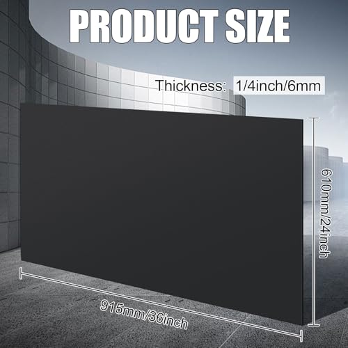 Image of Threehoney 2 Pcs Black HDPE Sheet 1 /4 inch Thick 24 x 36 Inch, HDPE Plastic Sheet High Density Polyethylene Board Flexible Solid Plastic Block for DIY Projects Crafts Machining Home