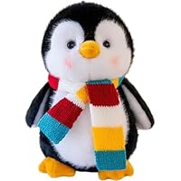 Gjlzfwbx Penguin Plush Toy 9.8 inch Scarf Penguin Plush Animal A Gift for Children and Friends on Baby's Day, Valentine's Day, and Christmas.