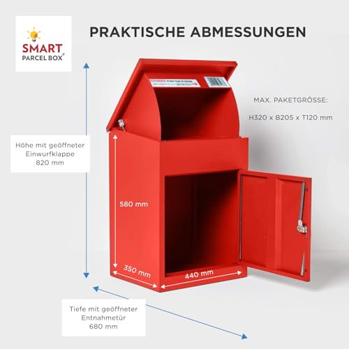 Paketbriefkasten Smart Parcel Box, rot - 10