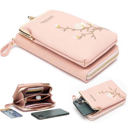 Women Sling Cross-Body Wallet with Mobile Cell Phone Holder, Embroidery Phone Wallet Crossbody for Urban Commuting Women2