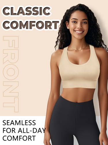 Image of Sports Bras for Women High Support, Multipack Padded Supportive Criss Cross Back Wireless Running Yoga Workout Bra