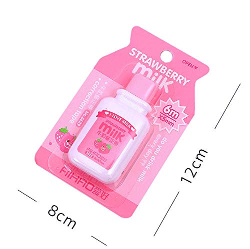 Lucky Fitness 4Pcs Cute Milk Bottle Style Correction Tape Office School Supplies (Random Color) #TOP5
