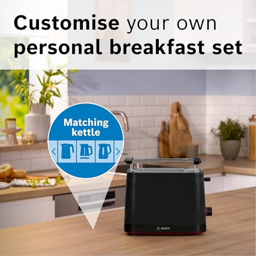 Bosch MyMoment Infuse TAT3M123GB - Compact 2-Slice Toaster with Reheat/Defrost, Foldable Bun Warmer, Auto Shut-Off, High Lift and Crumb Tray, in Matte Black - Image 6