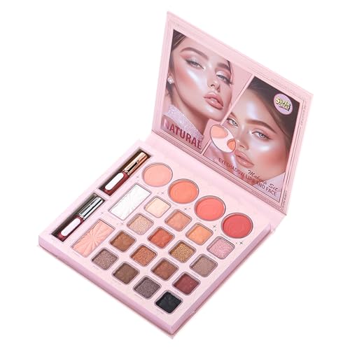 Paleta de sombras de ojos de maquillaje, 24 colores de nácar brillante, resaltador persistente, paleta de maquillaje para ojos, para mujer, uso diario, viajes y uso profesional