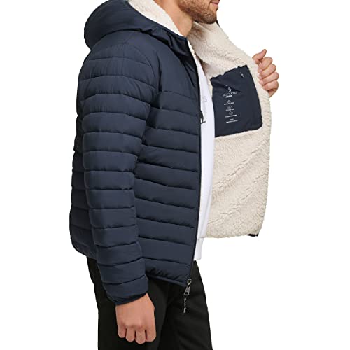 Image of Calvin Klein mens Lightweight Packable Down Jacket With Sherpa Lining