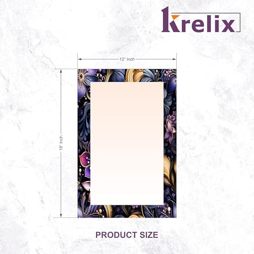 Image of KERLIX Rectangle Decorative Art Unique Fancy Digital Frameless CNC polishing Wall Mirror /Makeup Mirror /Bathroom Mirrors Size (12x18 inch). (6, 12 x 18)