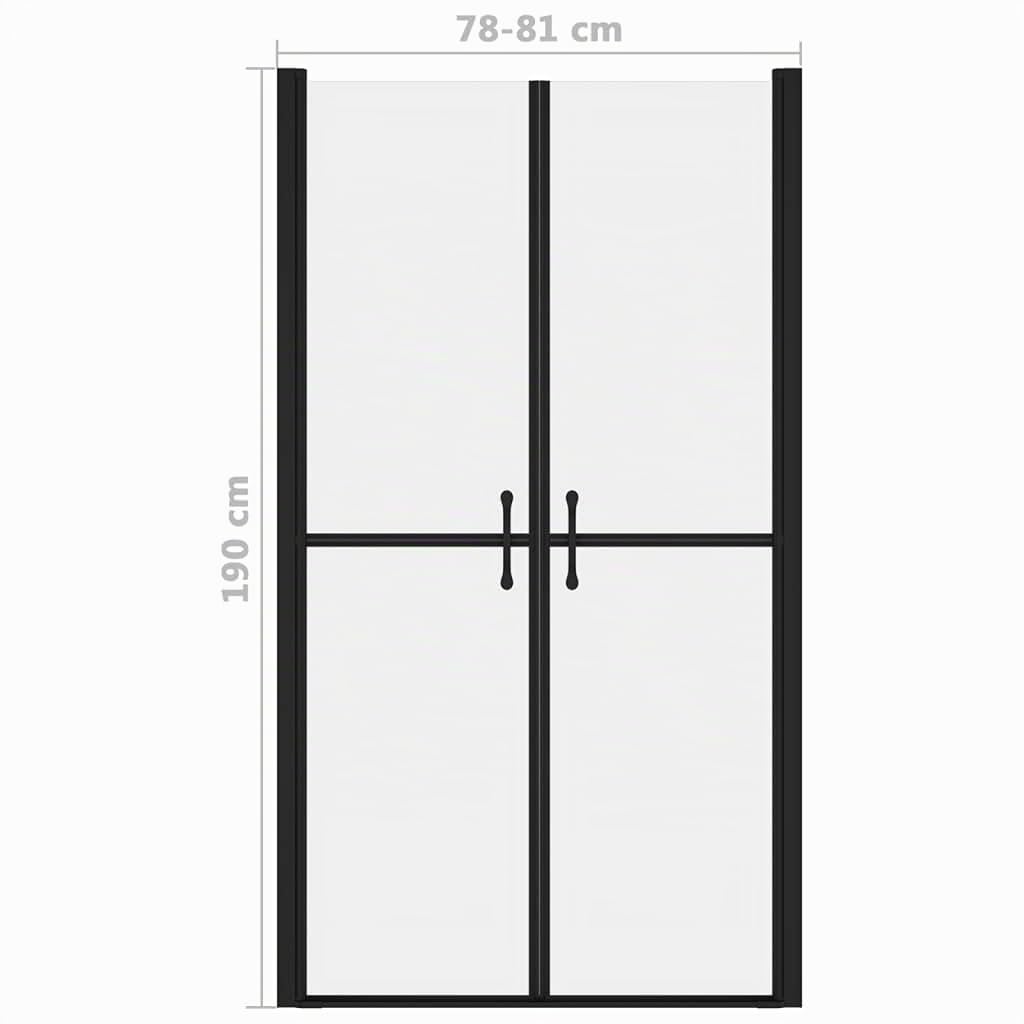 vidaXL Duschtür Moderne Handgriffe Nischentür Pendeltür Schwenktür Duschabtrennung Dusche Duschkabine Badezimmer Matt ESG (78-81) x190cm Aluminium