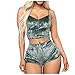 Sexy Lingerie Sets for Women Solid Full Slip V Neck Tank Tops Shorts Pajama Set Fashion Negligees Boudoir Lingeries Gray