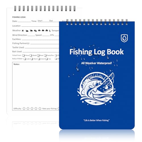 Waterproof Fishing Log Book 5.8x8.3 Spiral 100 Pages