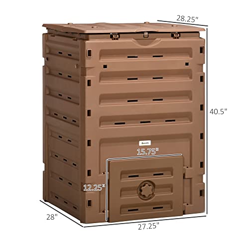 Outsunny-Garden-Compost-Bin-120-Gallon-450L-Garden-Composter-BPA-Free-with-80-Vents-and-2-Sliding-Doors-Lightweight-Sturdy-Fast-Creation-of-Fertile-Soil-Brown