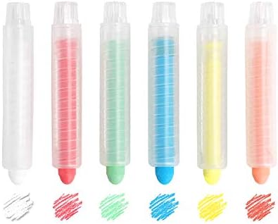 6 Pieces Water Soluble Chalk for Kids Chalk No Dust Chalk Multicoloured Graffiti Chalk Stick for Blackboard and White Chalk Marker Erasable Chalk