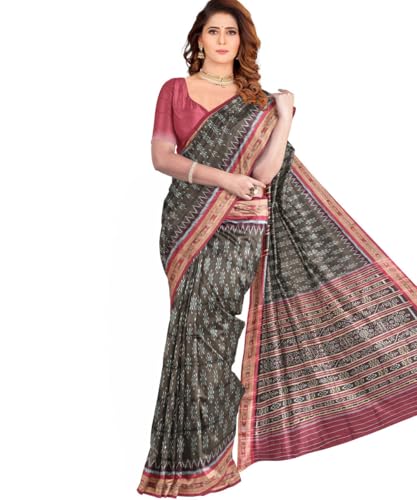 Image of Nuapatna Cotton Saree of Odisha Ikkat Orissa Traditional Handloom Sari | Bomkai | Pata | Nuapatana | sambalpuri saree | khandua patta sare | without Blouse S12
