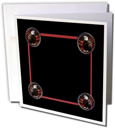 3dRose Proud Eagles - Greeting Cards, 6 x 6 inches, set of 12 (gc_29615_2)