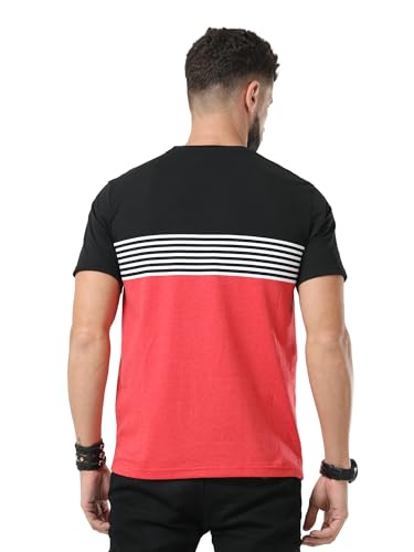 Image of fanideaz Mens Cotton Half Sleeve Striped Round Neck T Shirt