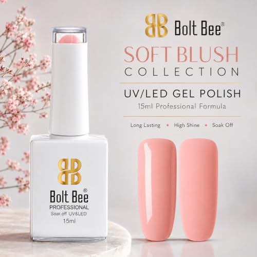 Image of BOLT BEE 15ML Gel Nail Polish 1Pc Clear Pink Glitter Nail Polish Soak Off UV LED Nail Gel Polish Nail Art Starter Manicure Salon DIY at Home, 0.5 OZ (1) (131)