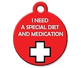 Medical Alert Dog Cat Pet ID Tag - 'I Need A Special Diet and Medication' - Perso...