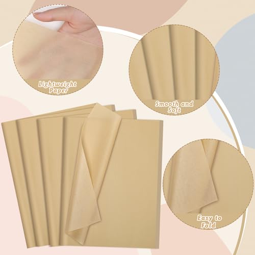 Image of woric 160 Sheets Brown Tissue Paper for Gift Bags 20 X 14 Inches Kraft Tissue Paper Bulk for Vintage Art Crafts Project Rustic Weddings Decorations Business Packaging