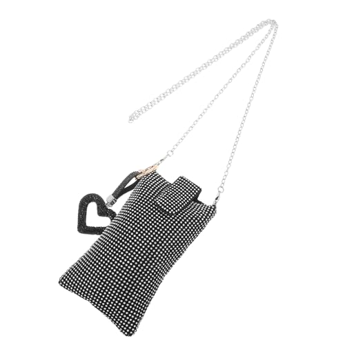Sac petit format femme brillant avec porte-clés cœur et mini pochette