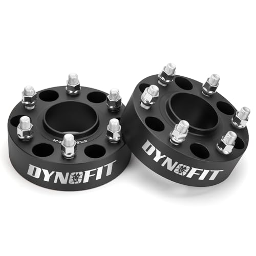 Image of dynofit 2 inch Wheel Spacers 6x5.5 for Silverado Sierra 1500, 6x139.7 Hub Centric Spacers 78.1 Hub Bore M14x1.5 Studs Fits Tahoe, Suburban, Yukon, Escalade, Avalanche, 2-Pack Forged Aluminum Spacers