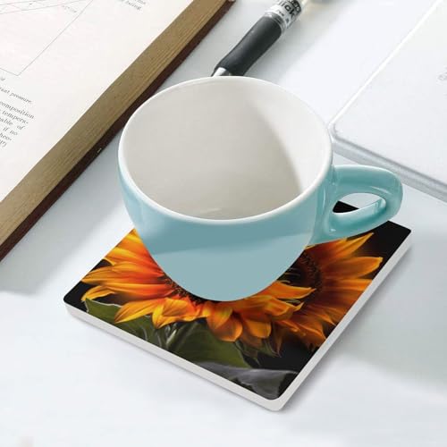Dessous de verre tournesol orange évite les rayures de table - 6