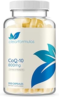 ClearFormulas Pure CoQ10 800mg Per Serving Extra Strength 200 Veggie Capsules Quick Absorption Non-GMO