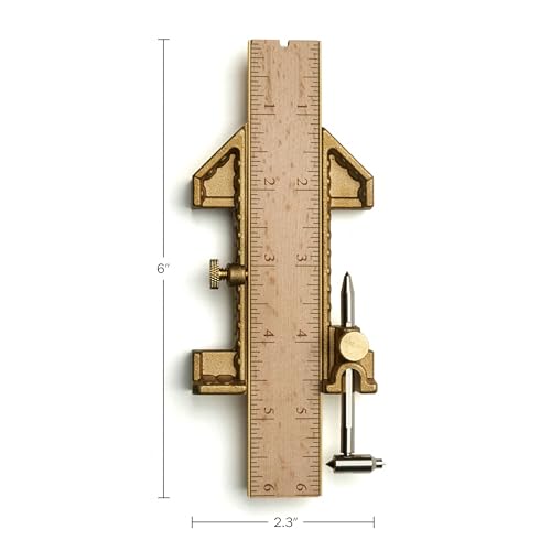 Kings County Tools Odd-Job with 6" Rule | Inside Mitre | Try Square | Depth Gauge | Scribing Tool for Arc and Circles | T-Square | Plumb Level | Solid Brass & Steel Materials by Kings County Tools - Image 5