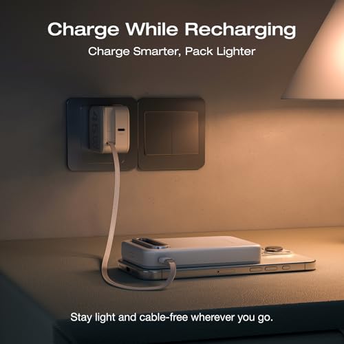 Image of EF ECOFLOW Rapid Mag Power Bank, Qi2 Certified 15W Ultra-Fast MagSafe-Compatible Portable Charger, 10,000mAh Magnetic Power Charger with Foldable Stand, for iPhone 17 /16 /15.