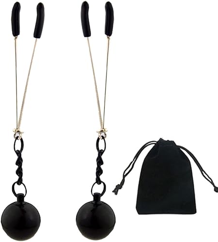 Miniatura 10 de Pinzas para pezón con peso de acero inoxidable con clip de cadena para pezón, bola ajustable, sin perforación, joyería para pezones para adultos,