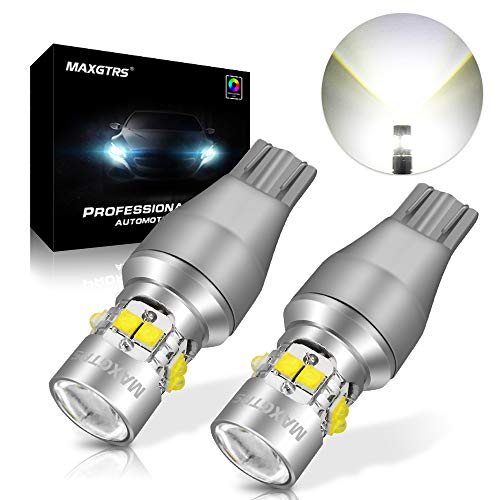 MAXGTRS 921 912 Cree Chip LED Light with Condenser Lens W16W T15 6000K Xenon White for Reverse Light Brake Light Tail Light