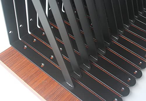 12 Pack L14" X H 10" Black Heavy Duty Shelf Brackets With Screws Metal Shelf Brackets Shelf Support Angle Brackets For Shelves L Brackets Heavy Duty Floating Shelf Brackets #TOP6