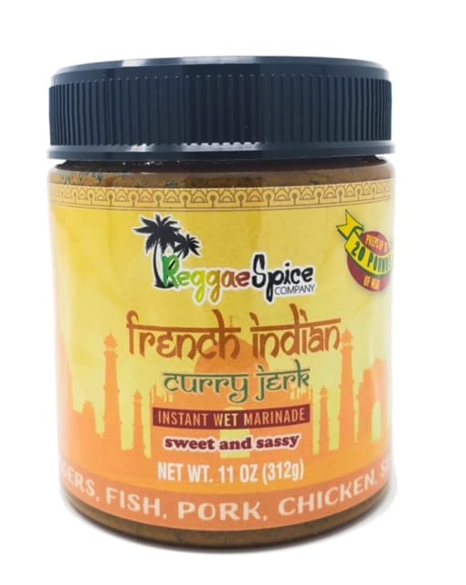 REGGAE SPICE Condimento de curry indio francés auténtico salsa de marinada húmeda hecha con especias jamaicanas, perfecto para carne de res, cerdo,