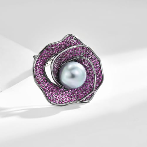 Image of Rhinestone Flower Brooch - Crystal Flower Pin for Women - Valentine's Day & Mother's Day Gift