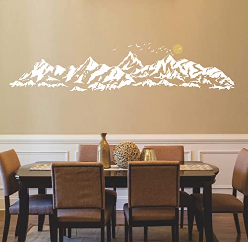 Vinilo Decorativo Montañas Blanco y Oro 193x42 cm miniatura 5