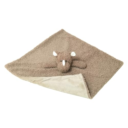 Image of Baby Brown Rhino Soft Stuffed Animal Security Blanket, Plush Rhino Character Lovey Blanket, Baby Shower /Nursery Gift, Newborn Infant Toddler Snuggle Blankie for Boys Girls, 14 Inches