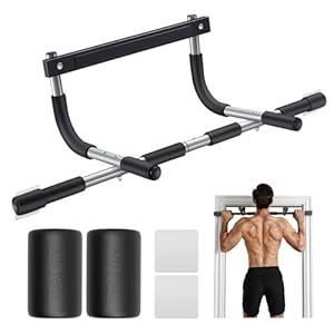 Ally Peaks Pull Up Bar for Doorway | Thickened Steel Max Limit 440 lbs Upper Body Fitness Workout Bar| Multi-Grip Strength for Doorway | Indoor Chin-Up Bar Fitness Trainer for Home Gym Portable