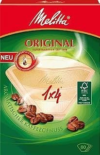 '80 x Filter Bags/Melitta Original 1x4 Coffee Filter (Size 4) (Natural/Brown/3 Flavor Zone Filter)